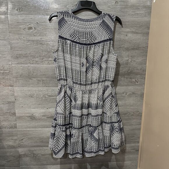 NEW Rebecca Minkoff Lucille Sleeveless Ruffle Dress Size XXL $198 Navy/Cream - Picture 7 of 10